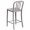 Merrick Lane Santorini Galvanized Steel Indoor/Outdoor Counter Bar Stool With Slatted Back And Powder Coated Finish